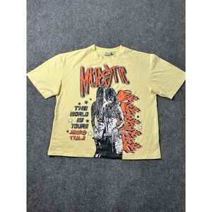 Mens Graphic Bleecker Mercer Yellow T-Shirt Majestic Print, Size XL